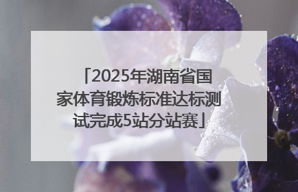 2025年湖南省国家体育锻炼标准达标测试完成5站分站赛