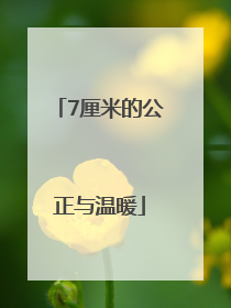 7厘米的公正与温暖