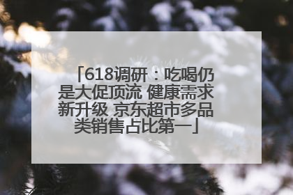 618调研：吃喝仍是大促顶流 健康需求新升级 京东超市多品类销售占比第一