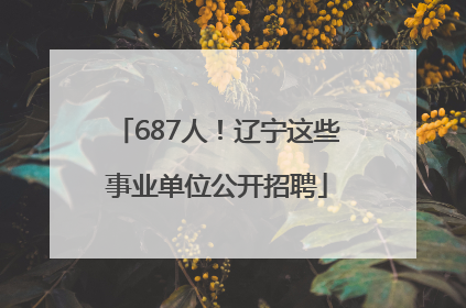 687人！辽宁这些事业单位公开招聘