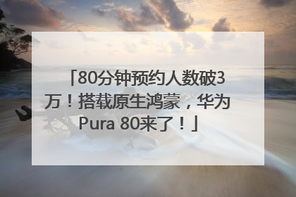 80分钟预约人数破3万！搭载原生鸿蒙，华为Pura 80来了！