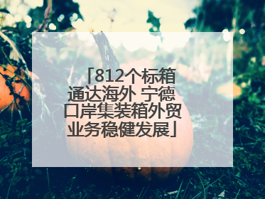 812个标箱通达海外 宁德口岸集装箱外贸业务稳健发展